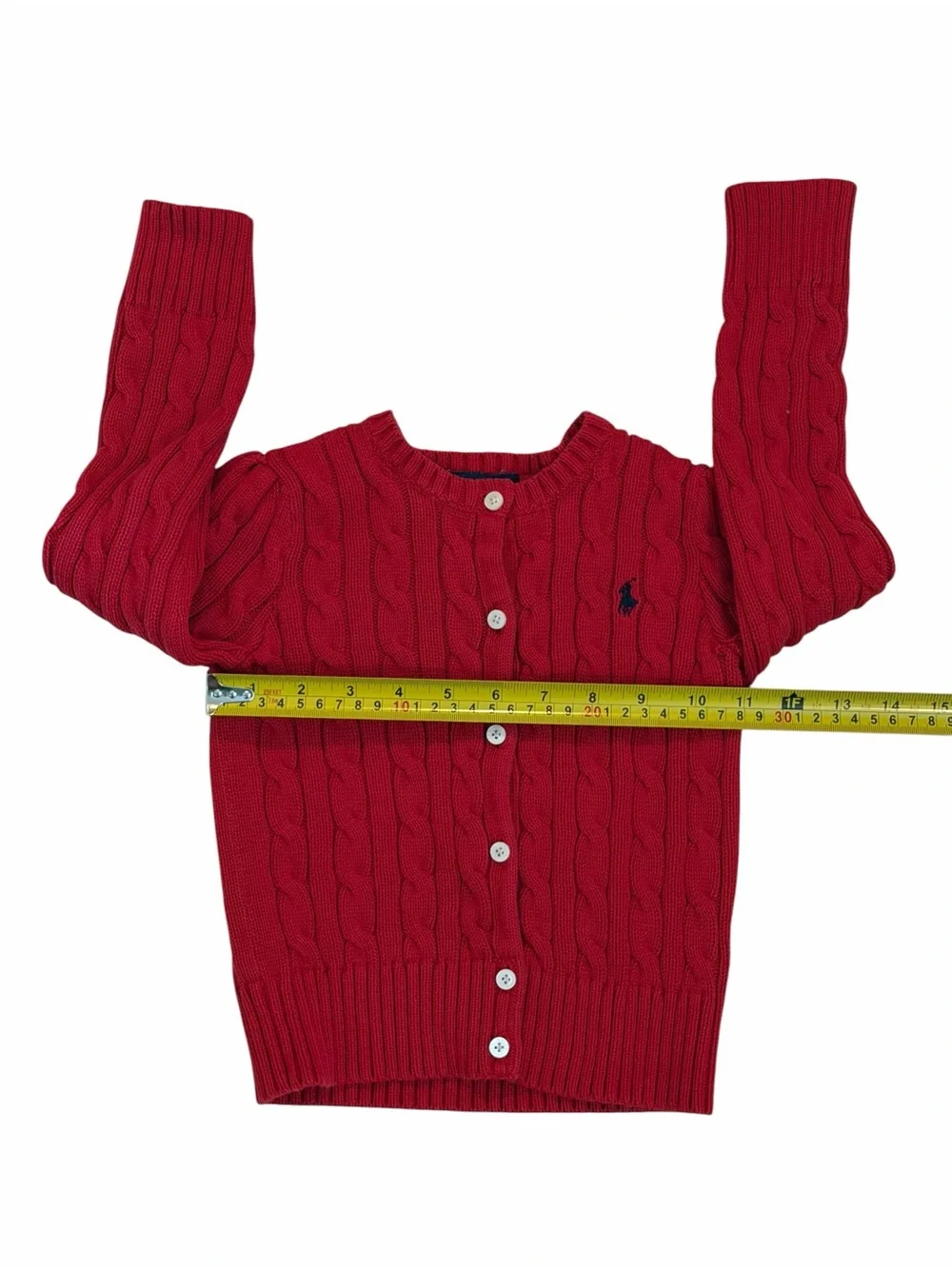 Polo Ralph Lauren Little Girl Cardigan Red Cable-Knit
